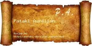 Pataki Aurélián névjegykártya